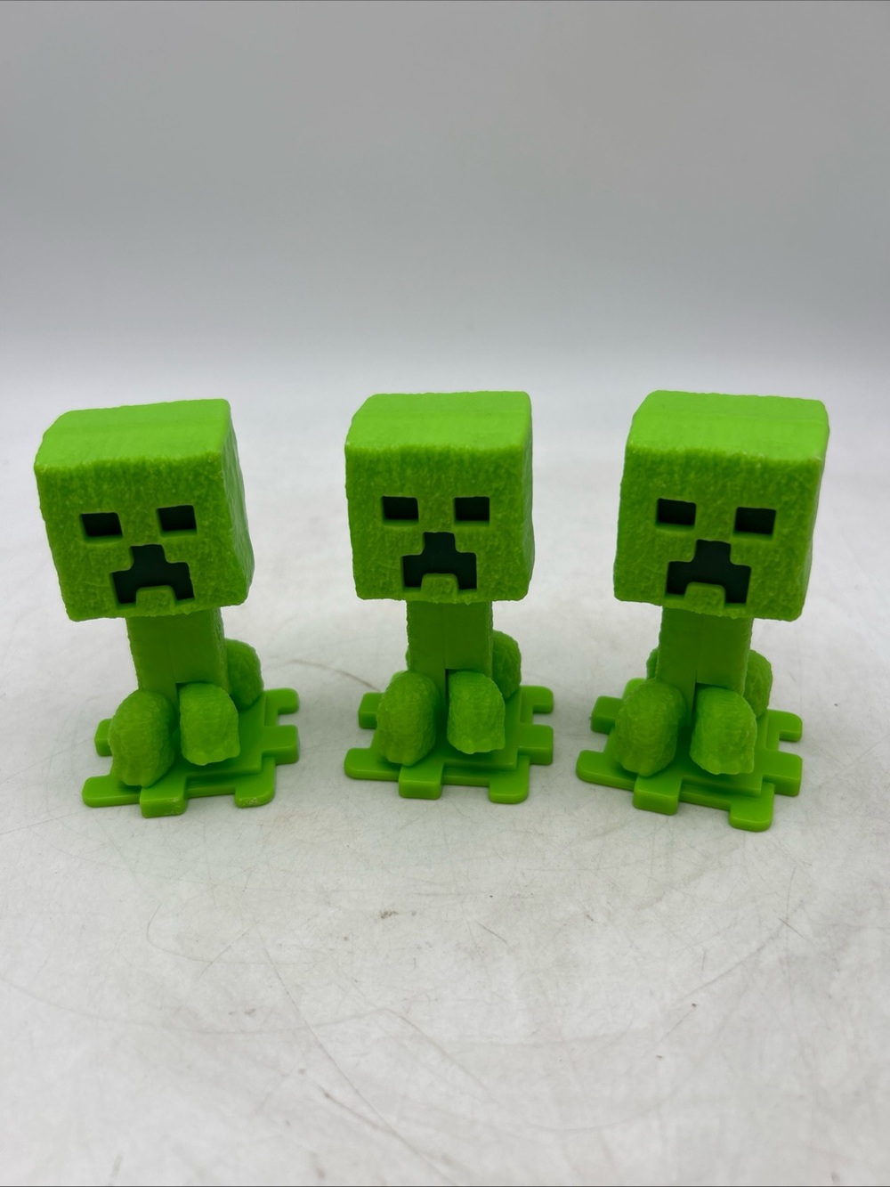 Set Of 3-Creeper Stomper Minecraft 3.5” Figure Plastic McDonald’s Green Toy